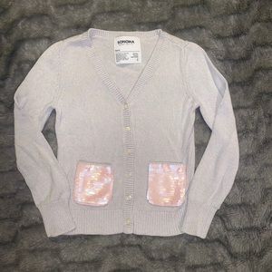 Sonoma girls button sweater 6